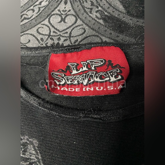 (SOLD) RARE 90s Lip Service Gun Mesh Long Sleeve Rock Sl*t Shirt - Picture 5 of 8